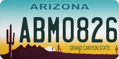 AZ license plate ABM0826