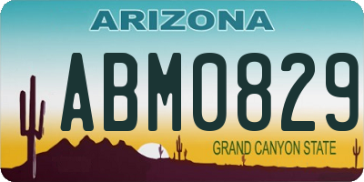 AZ license plate ABM0829