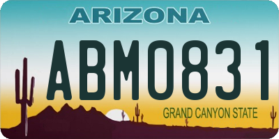 AZ license plate ABM0831