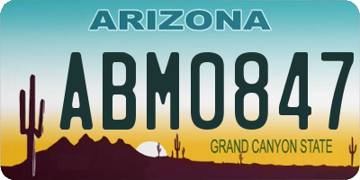 AZ license plate ABM0847