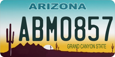 AZ license plate ABM0857