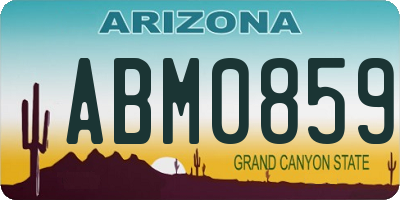 AZ license plate ABM0859