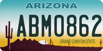 AZ license plate ABM0862
