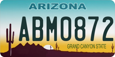 AZ license plate ABM0872