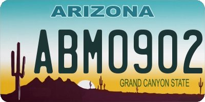 AZ license plate ABM0902