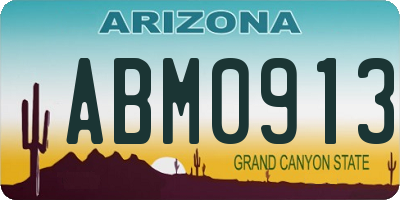 AZ license plate ABM0913