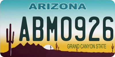 AZ license plate ABM0926