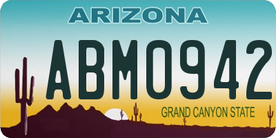 AZ license plate ABM0942