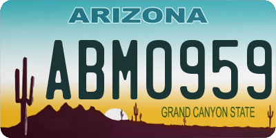 AZ license plate ABM0959
