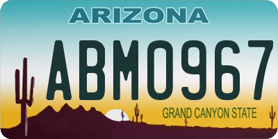 AZ license plate ABM0967