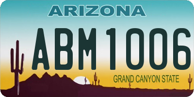 AZ license plate ABM1006