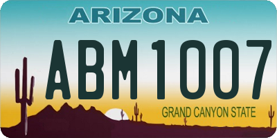 AZ license plate ABM1007