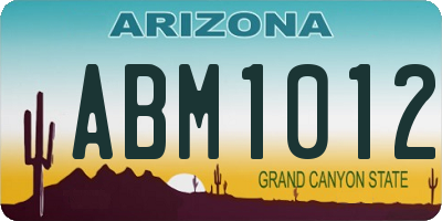 AZ license plate ABM1012