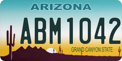 AZ license plate ABM1042