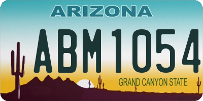 AZ license plate ABM1054
