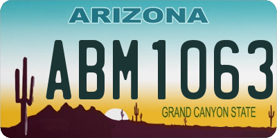 AZ license plate ABM1063