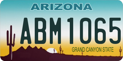 AZ license plate ABM1065