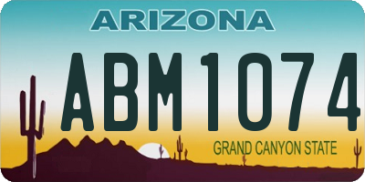 AZ license plate ABM1074