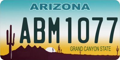 AZ license plate ABM1077