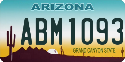 AZ license plate ABM1093