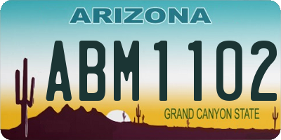 AZ license plate ABM1102