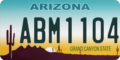 AZ license plate ABM1104