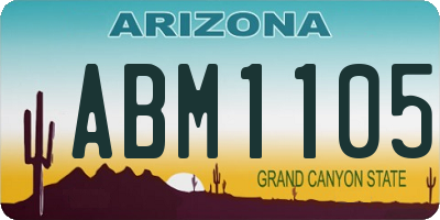 AZ license plate ABM1105