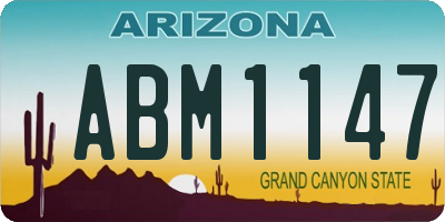 AZ license plate ABM1147