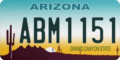 AZ license plate ABM1151