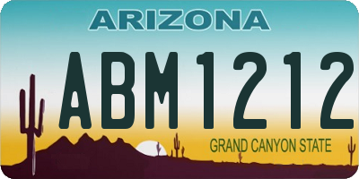 AZ license plate ABM1212