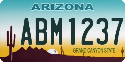 AZ license plate ABM1237