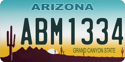 AZ license plate ABM1334