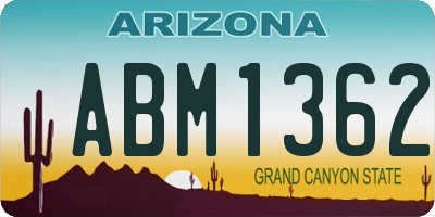 AZ license plate ABM1362
