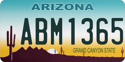AZ license plate ABM1365