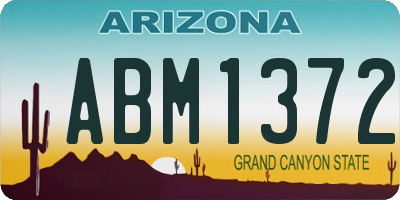 AZ license plate ABM1372