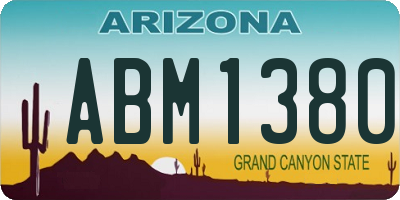 AZ license plate ABM1380