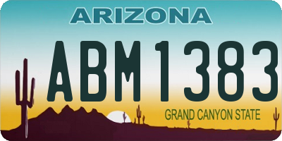 AZ license plate ABM1383