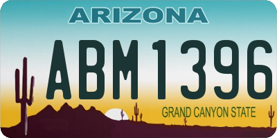 AZ license plate ABM1396