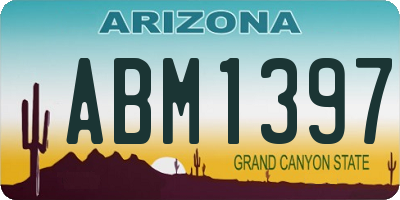 AZ license plate ABM1397