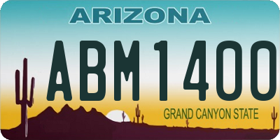 AZ license plate ABM1400