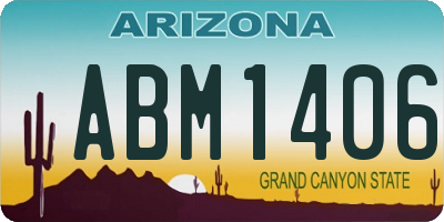 AZ license plate ABM1406