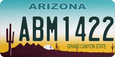 AZ license plate ABM1422