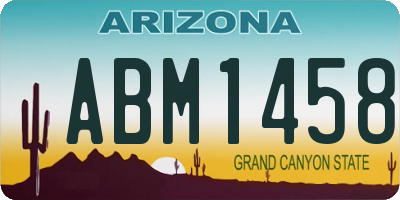 AZ license plate ABM1458