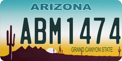 AZ license plate ABM1474