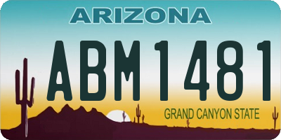 AZ license plate ABM1481