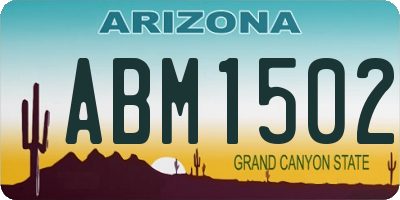 AZ license plate ABM1502