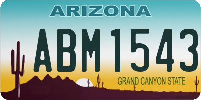 AZ license plate ABM1543
