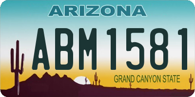AZ license plate ABM1581