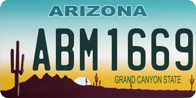 AZ license plate ABM1669