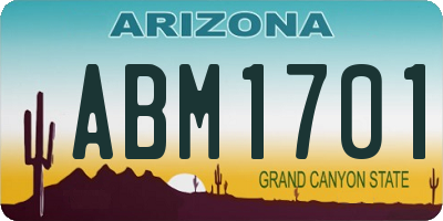 AZ license plate ABM1701
